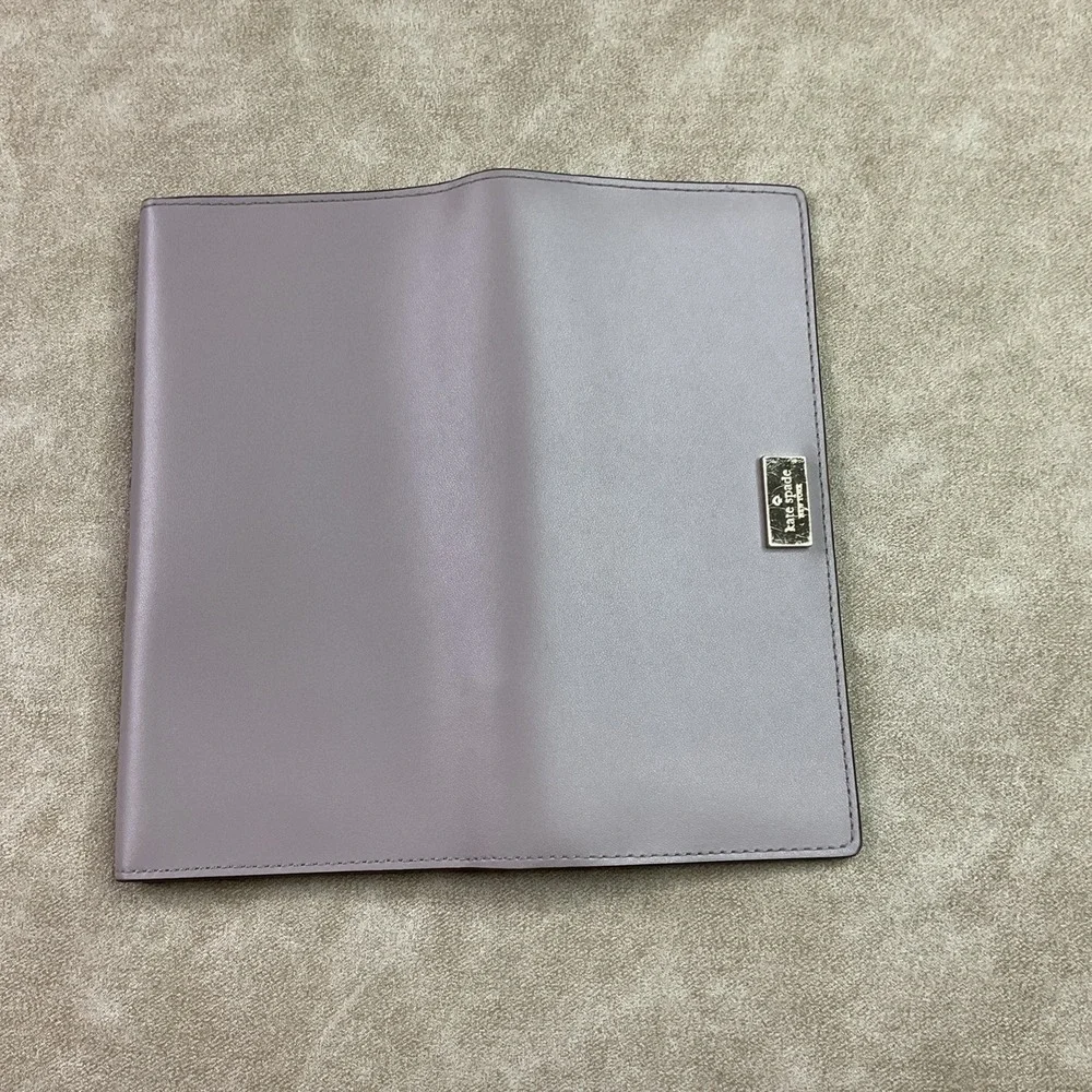 Kate Spade Wallet Clutch Bifold Leather Organizer Taupe Coin Smooth